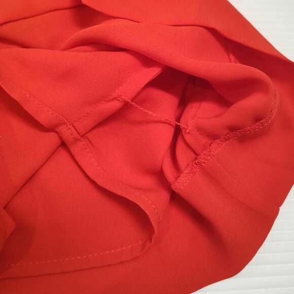 Land's End Red short-sleeved Chiffon, pleated bodice top, size 10 - Picture 8 of 13